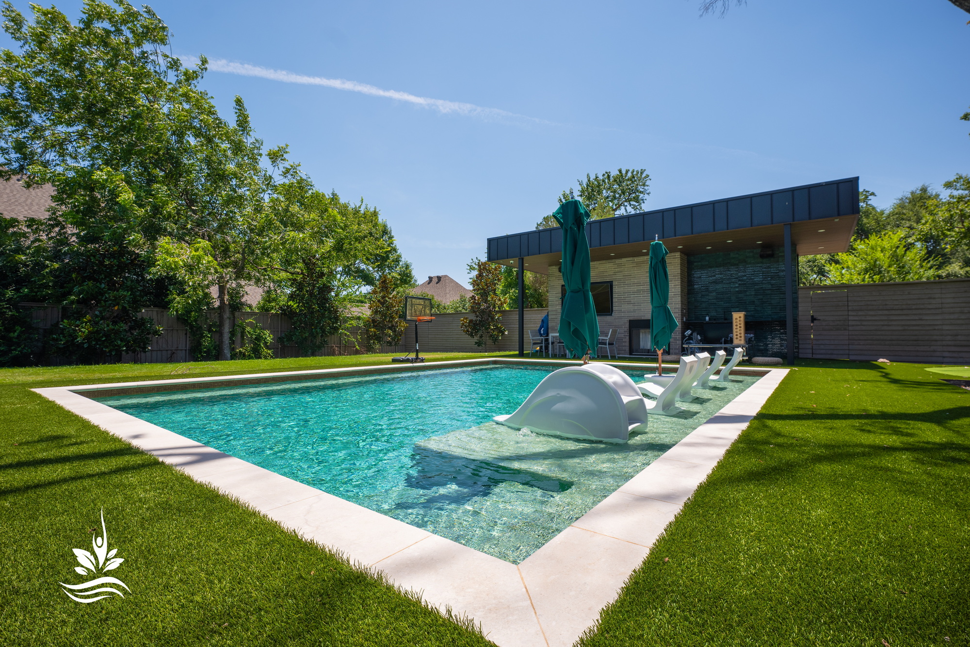 Natural swimming pool landscape