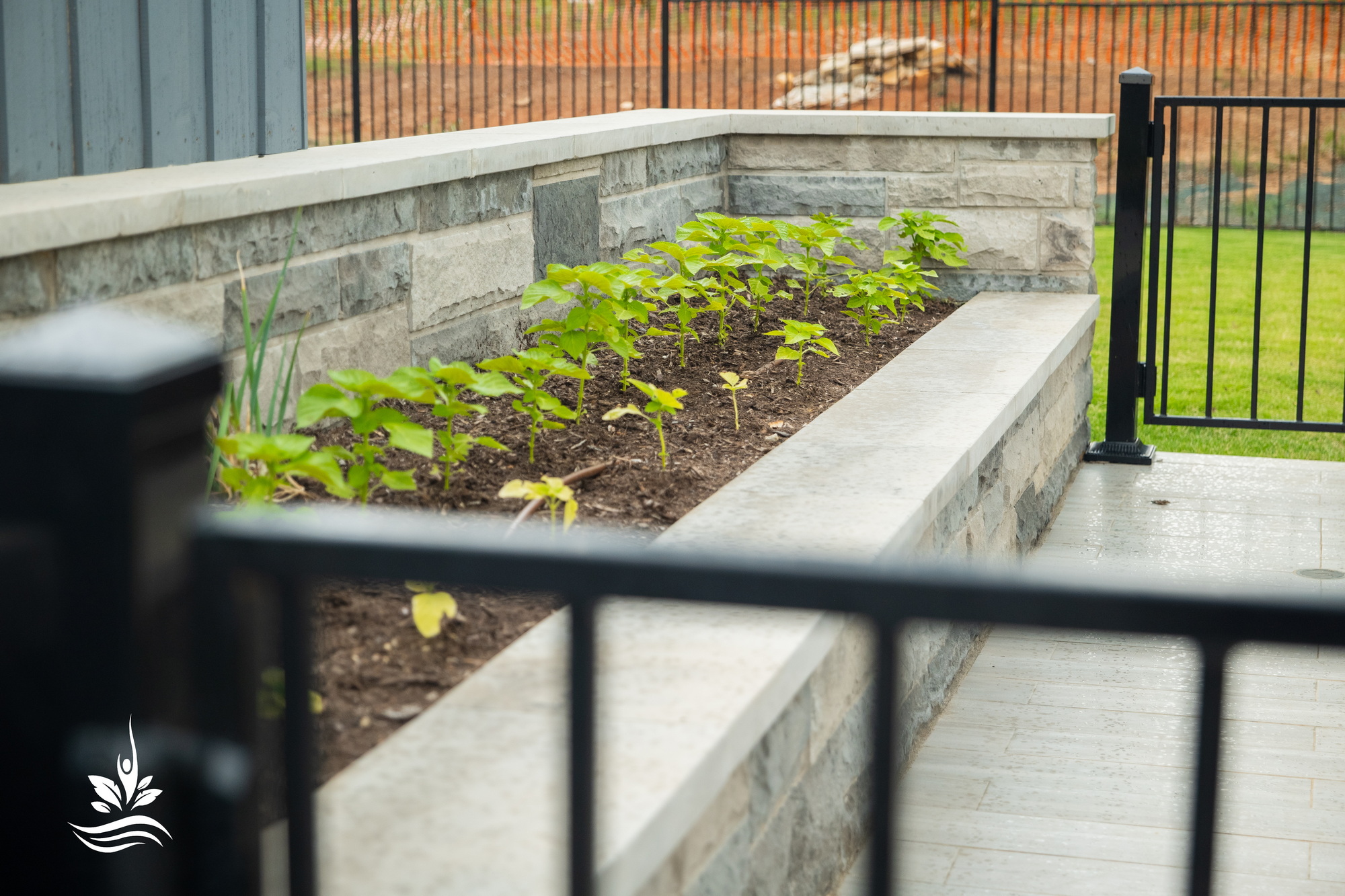 Natural stone planter box