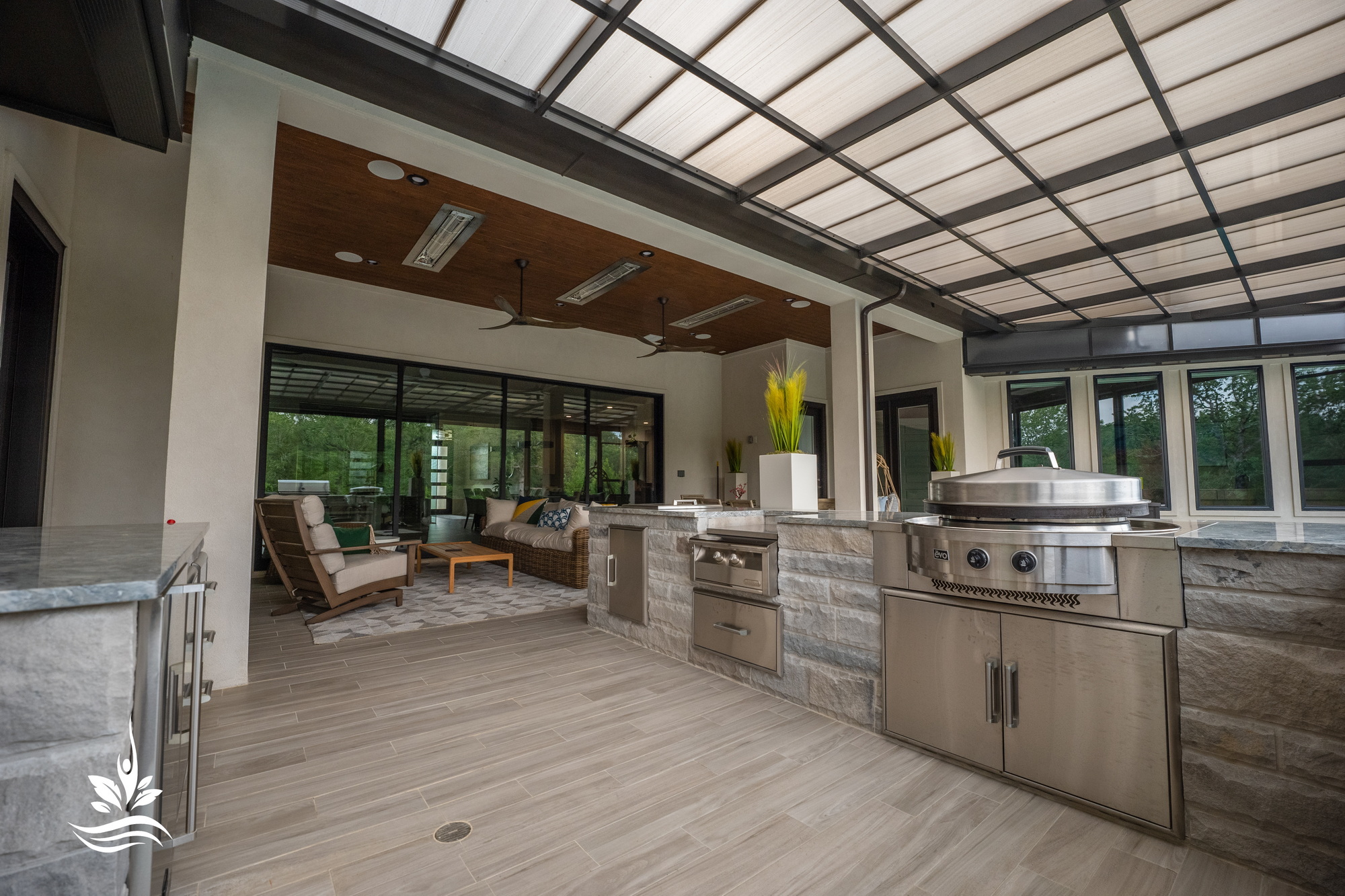 Covered outdoor kitchen