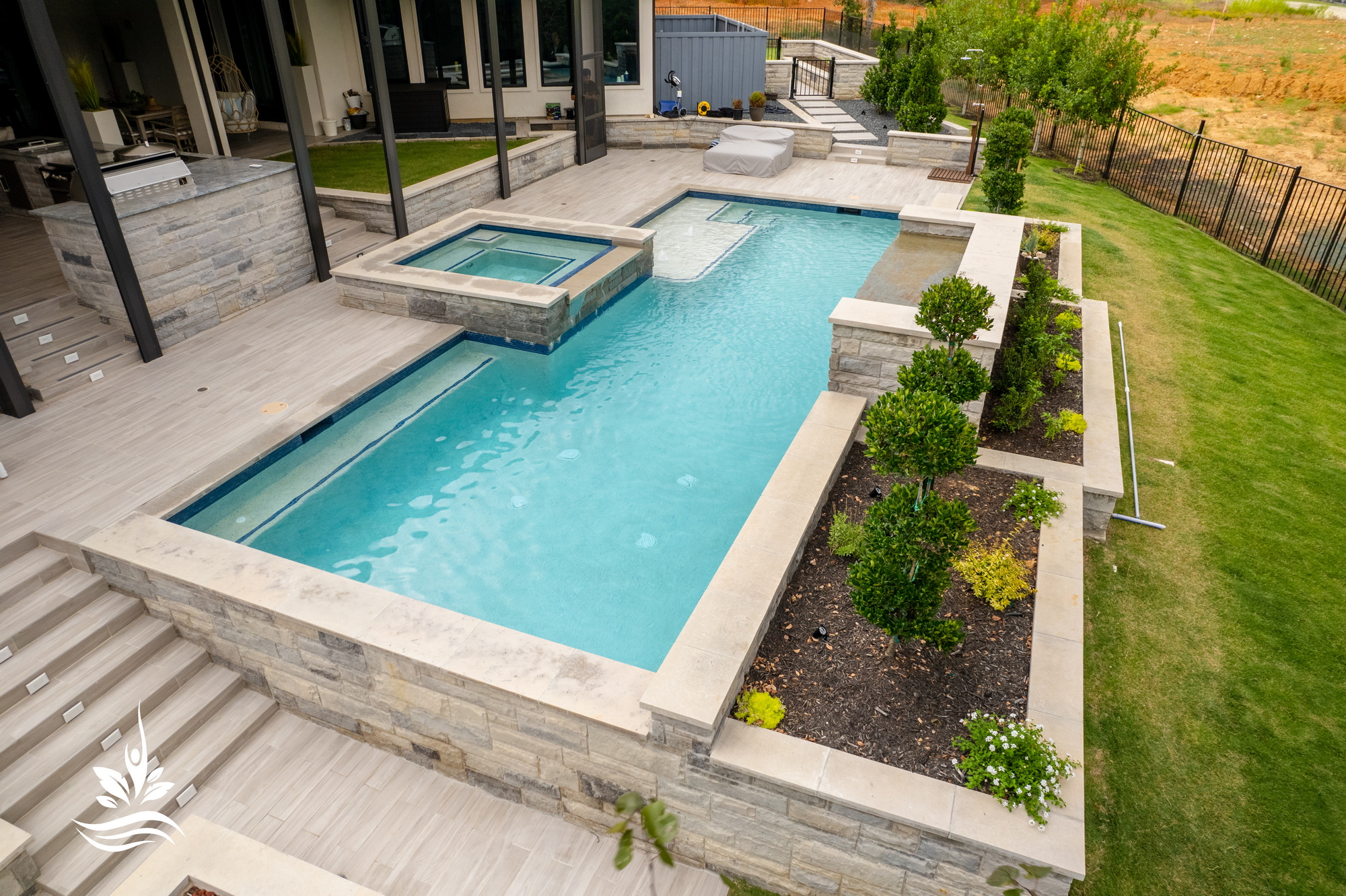 Elevated inground swimming pool